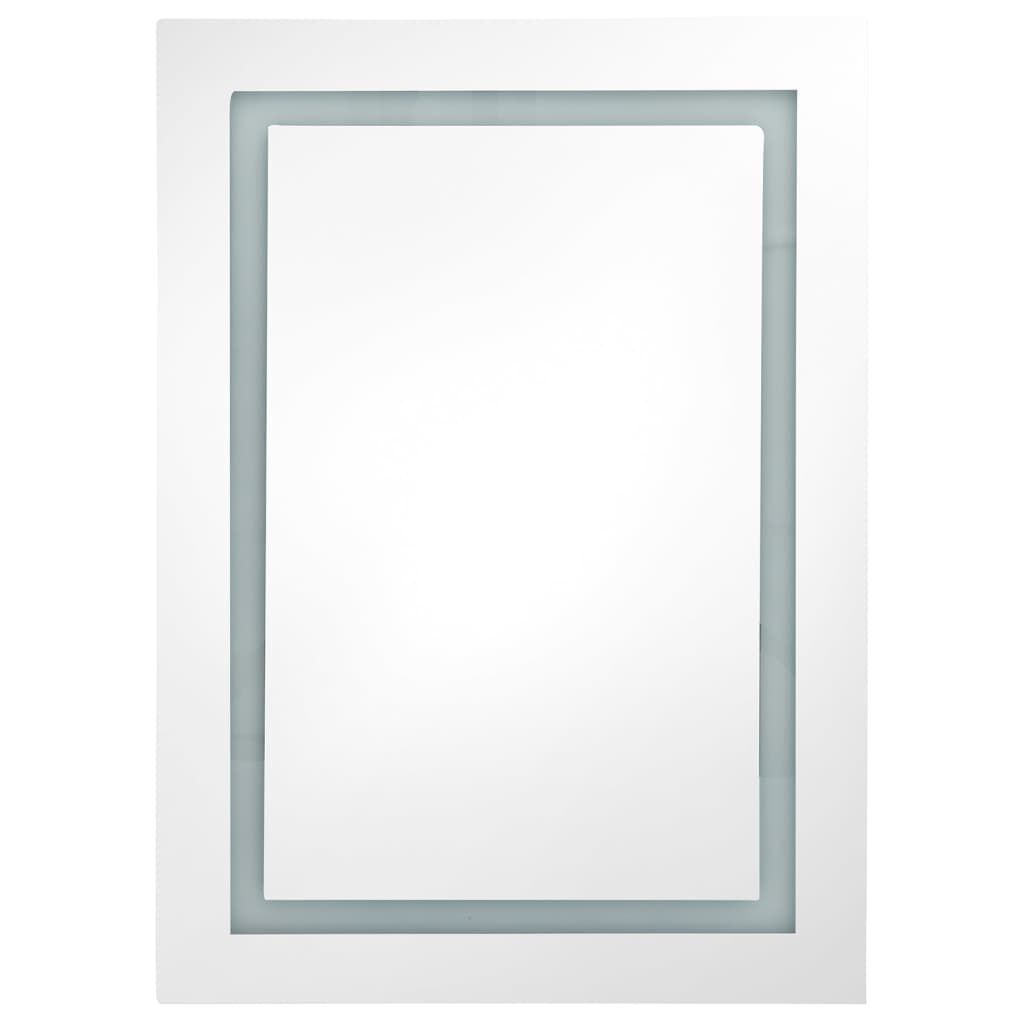 vidaXL Καθρέφτης Μπάνιου με Ντουλάπι & LED Λευκό/Δρύς 50x13x70 εκ.