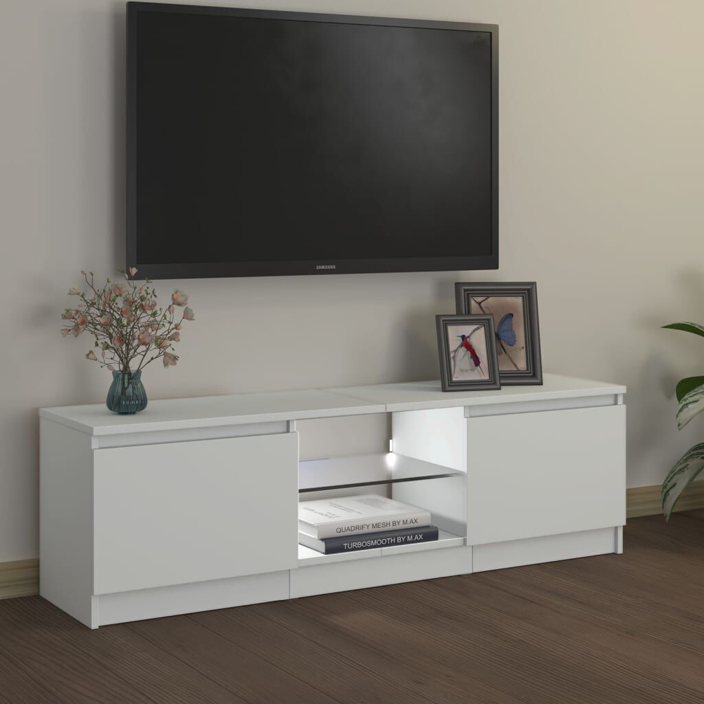 vidaXL Ντουλάπα Τηλεόρασης με Φώτα LED Μαύρο Δρύς 140x40x35,5 εκ. από επεξεργασμένο ξύλο