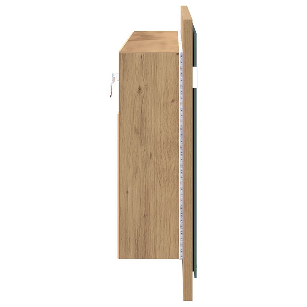 vidaXL Ντουλάπα καθρέφτη LED Δρυός Artisan 100x12x45 εκ. Από επεξεργασμένο ξύλο