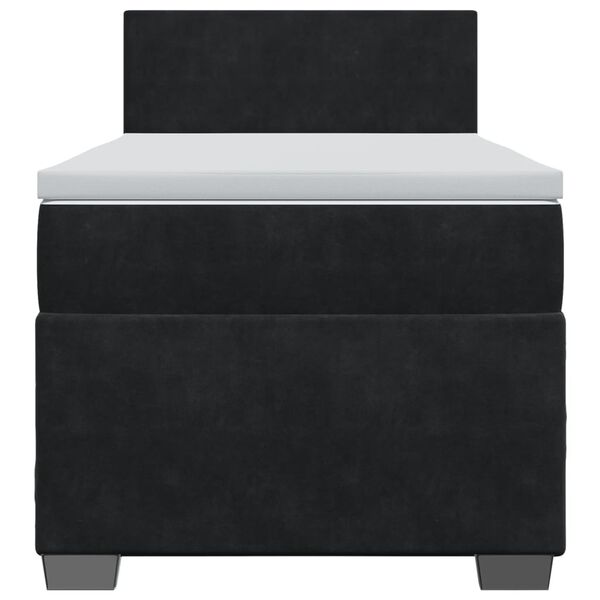 vidaXL Κρεβάτι Boxspring με Στρώμα Μαύρο 80 x 200 εκ. Βελούδινο