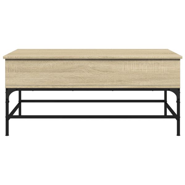 vidaXL Τραπεζάκι Σαλονιού Sonoma Δρυς 100x50x45εκ Επεξ. Ξύλο + Μέταλλο