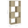 vidaXL Βιβλιοθήκη/Διαχωριστικό Χώρου Sonoma Δρυς 60x24x124,5εκ Μοριοσ.