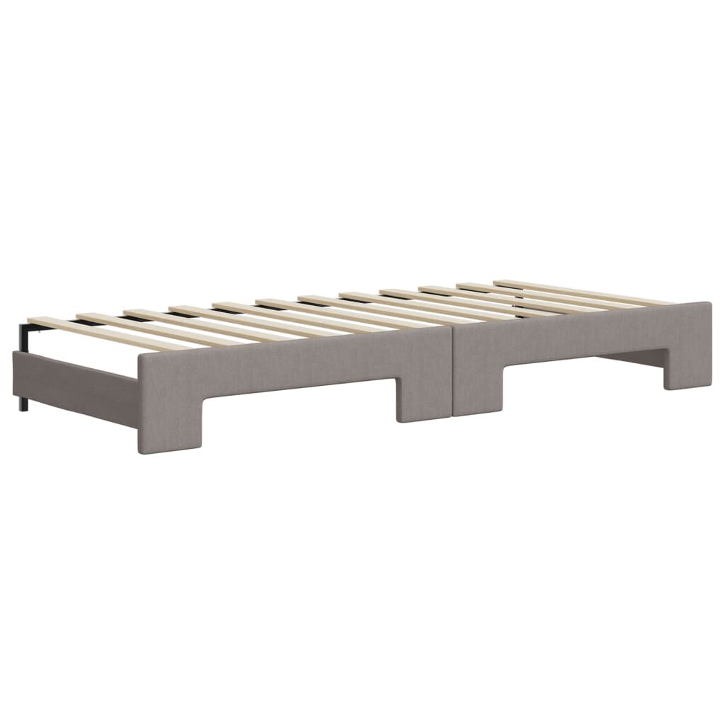 vidaXL Καναπές Κρεβάτι Συρόμενος Taupe 90x200 εκ. Ύφασμα & Συρτάρια