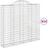 vidaXL Συρματοκιβώτια Τοξωτά 14 τεμ. 200x50x180/200 εκ. Γαλβαν. Ατσάλι