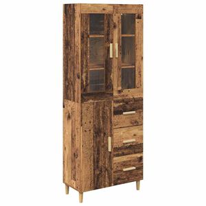 vidaXL Highboard &Pi;&alpha;&lambda;&iota;ό &Xi;ύ&lambda;&omicron; 34,5 x 34 x 180 &epsilon;&kappa;. &Epsilon;&pi;&epsilon;&xi;&epsilon;&rho;&gamma;&alpha;&sigma;&mu;έ&nu;&omicron; &Xi;ύ&lambda;&omicron;
