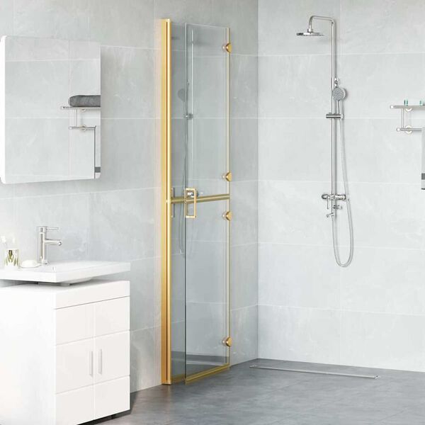 vidaXL Τοίχος ντους Walk-in Άλλο Χρυσό και διαφανές 120 x 190 cm