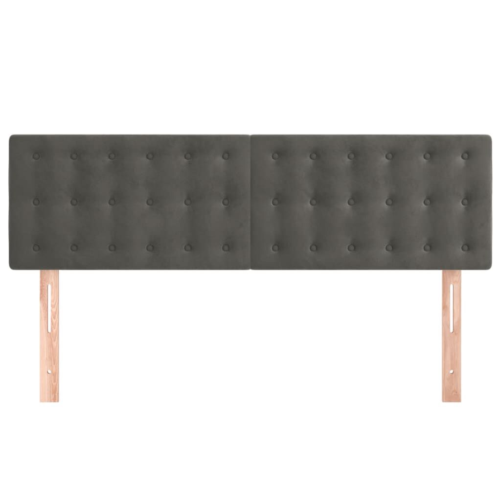 vidaXL Κεφαλάρια Κρεβατιού 2 τεμ. Σκ. Γκρι 72x5x78/88 εκ. Βελούδινα