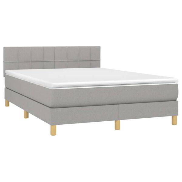 vidaXL &Kappa;&rho;&epsilon;&beta;ά&tau;&iota; Boxspring &mu;&epsilon; &Sigma;&tau;&rho;ώ&mu;&alpha; & LED &Alpha;&nu;.&Gamma;&kappa;&rho;&iota; 140x190&epsilon;&kappa;. &Upsilon;&phi;&alpha;&sigma;&mu;ά&tau;&iota;&nu;&omicron;