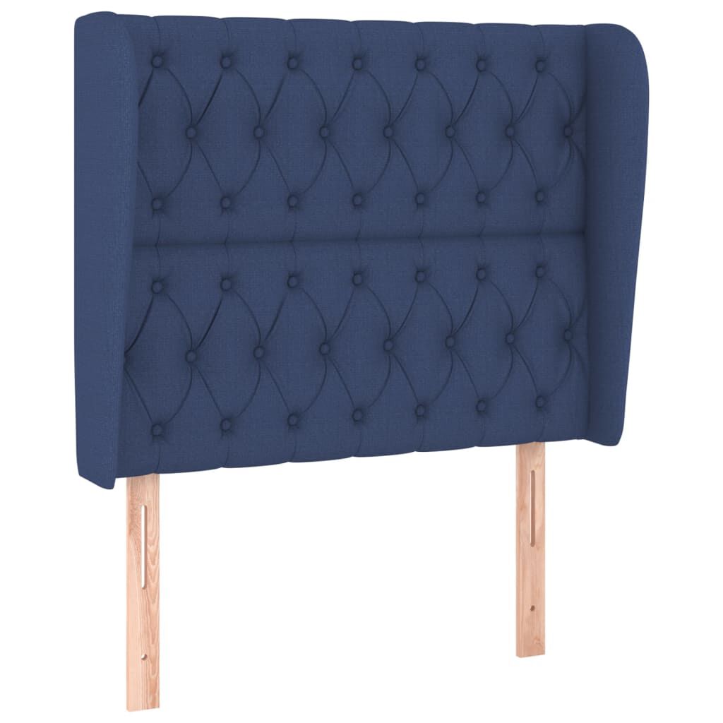 vidaXL Κρεβάτι Boxspring με Στρώμα Μπλε 90x200 εκ.Υφασμάτινο
