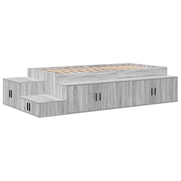 vidaXL Κρεβάτι αποθήκευσης Γκρι Σονομά 100x200 cm