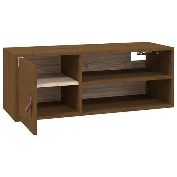 vidaXL Ντουλάπι Τοίχου Καφέ Μελί 80x30x30 εκ. από Μασίφ Ξύλο Πεύκου
