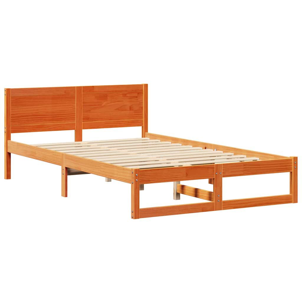 vidaXL Σκελετός Κρεβατιού Καφέ 120 x 200 cm Μασίφ ξύλο πεύκου