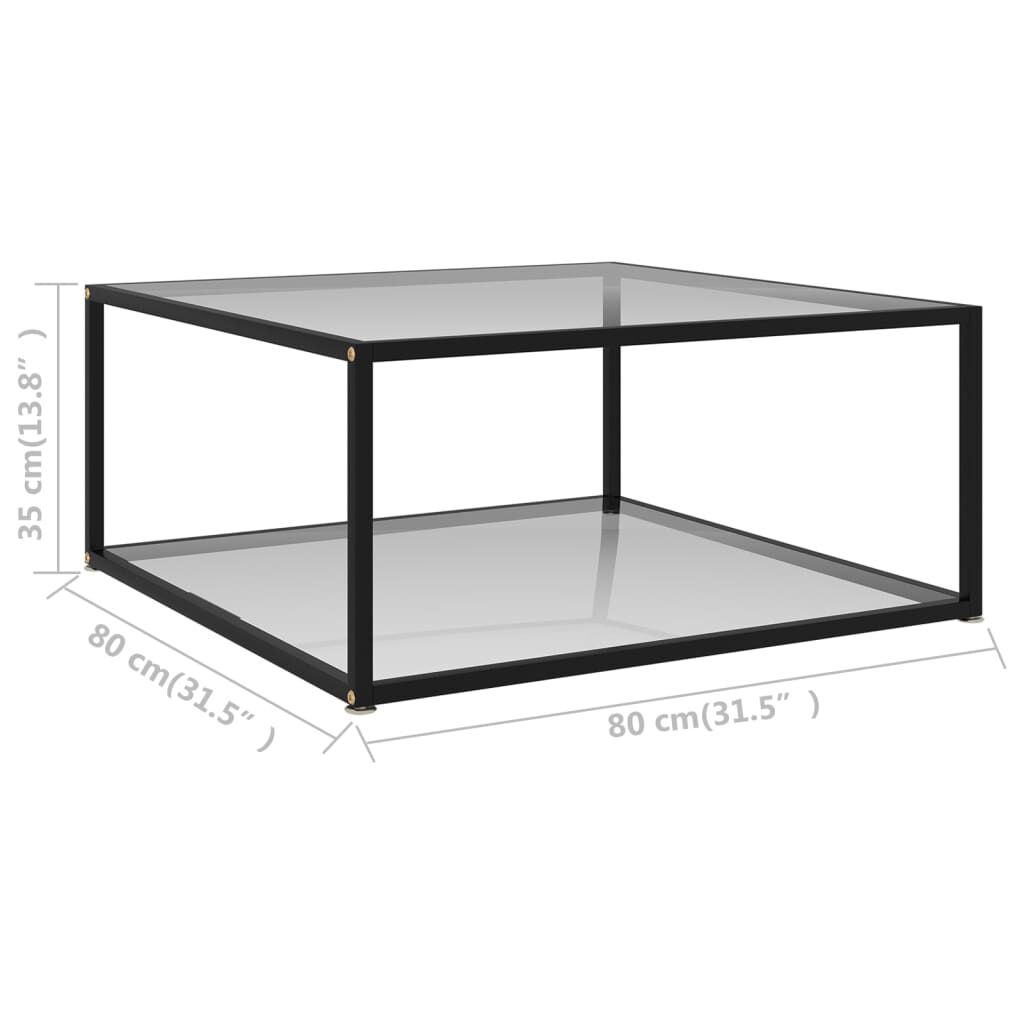 vidaXL Τραπεζάκι Σαλονιού Διαφανές 80 x 80 x 35 εκ. από Ψημένο Γυαλί