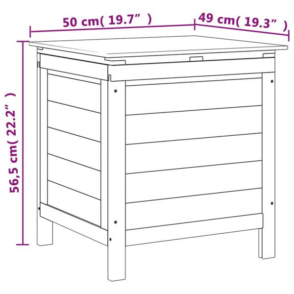 vidaXL Μπαούλο Αποθήκευσης Κήπου 50x49x56,5 εκ. από Μασίφ Ξύλο Ελάτης
