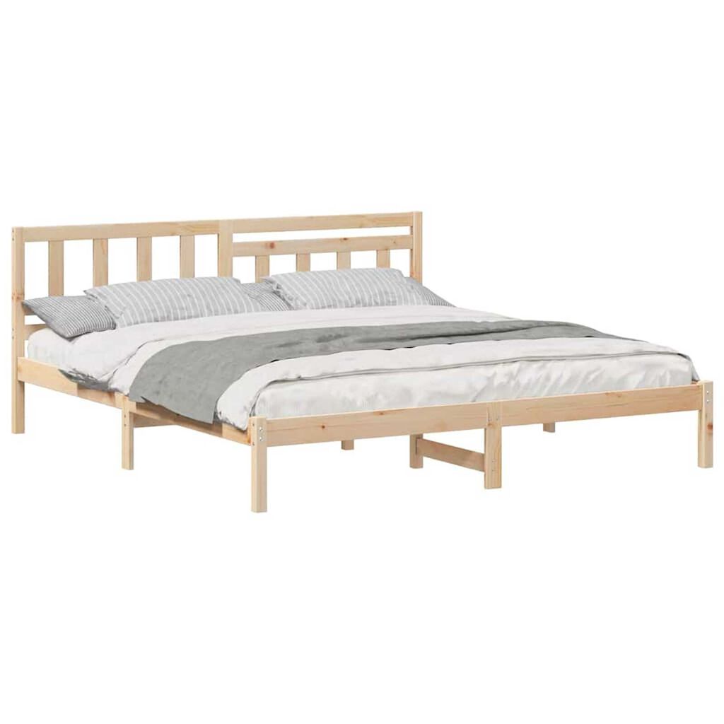 vidaXL Σκελετός Κρεβατιού Καφέ 140 x 200 cm Μασίφ ξύλο πεύκου