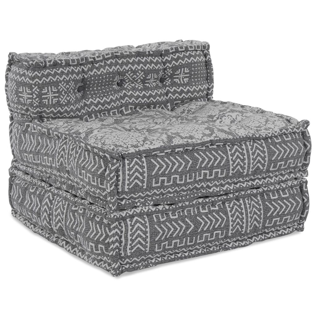 vidaXL Καναπές Με 4 Θέσεις Modular Pouffe, Μετατρέψιμος, Ανοιχτό Γκρι Υφάσμα