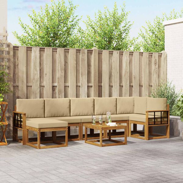 vidaXL &Sigma;&epsilon;&iota;&rho;ά &Kappa;&alpha;&nu;&alpha;&pi;έ &Epsilon;&xi;&omega;&tau;&epsilon;&rho;&iota;&kappa;&omicron;ύ &mu;&epsilon; &mu;&alpha;&xi;&iota;&lambda;ά&rho;&iota; 8 pcs &Phi;&upsilon;&sigma;&iota;&kappa;ό &kappa;&alpha;&iota; &Mu;&pi;&epsilon;&zeta;