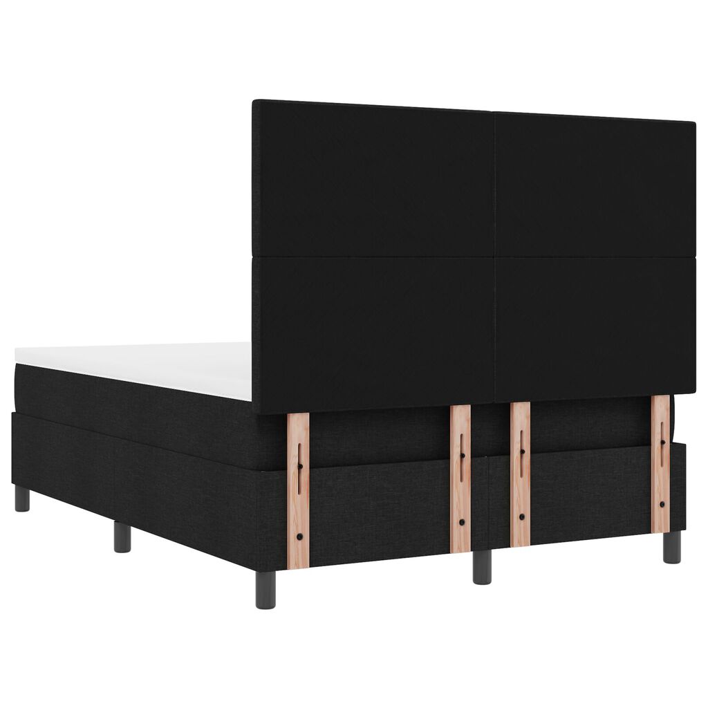 vidaXL Κρεβάτι με Ελατήριο και Στρώμα & LED Μαύρο 160x200 εκ. Ύφασμα