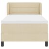 vidaXL Κρεβάτι box spring με στρώμα με στρώμα Κρεμ 80 x 200 cm ύφασμα