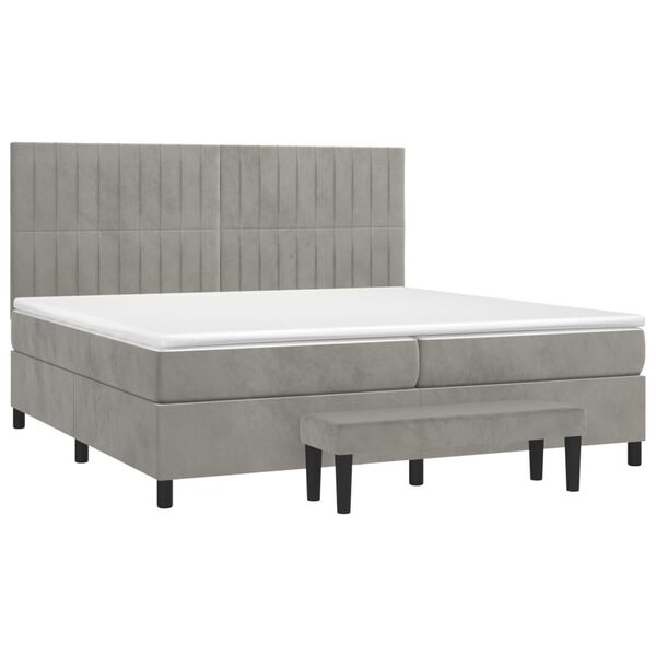 vidaXL &Kappa;&rho;&epsilon;&beta;ά&tau;&iota; Boxspring &mu;&epsilon; &Sigma;&tau;&rho;ώ&mu;&alpha; &Alpha;&nu;&omicron;&iota;&chi;&tau;ό &Gamma;&kappa;&rho;&iota; 200x200 &epsilon;&kappa;. &Beta;&epsilon;&lambda;&omicron;ύ&delta;&iota;&nu;&omicron;