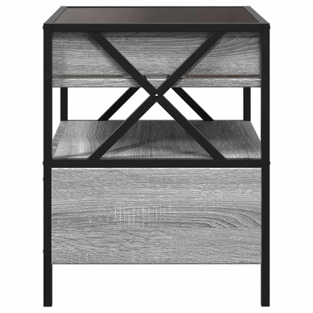 vidaXL Τραπεζάκι Άπειρο Φως LED Γκρι Sonoma 40x40x51 εκ.