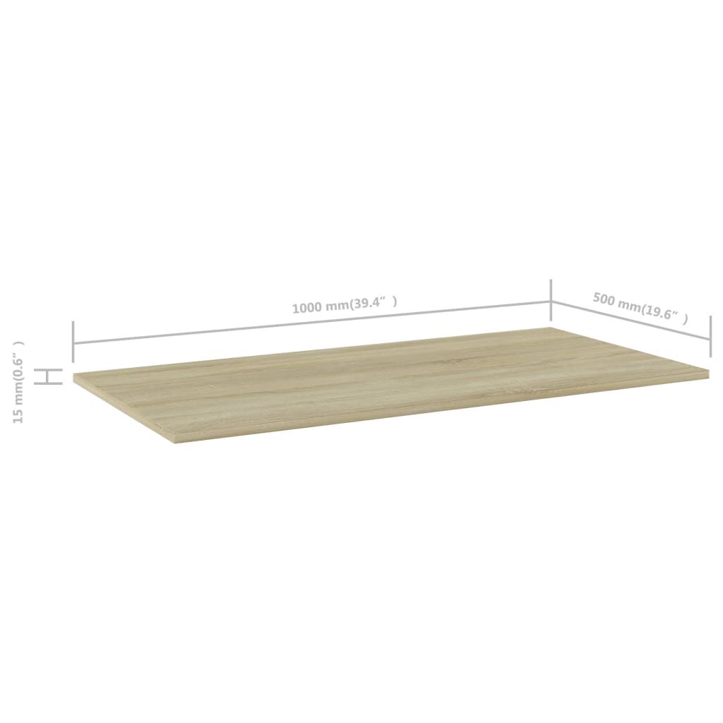 vidaXL Ράφια Βιβλιοθήκης 4 τεμ. Sonoma Δρυς 100x50x1,5 εκ. Μοριοσανίδα