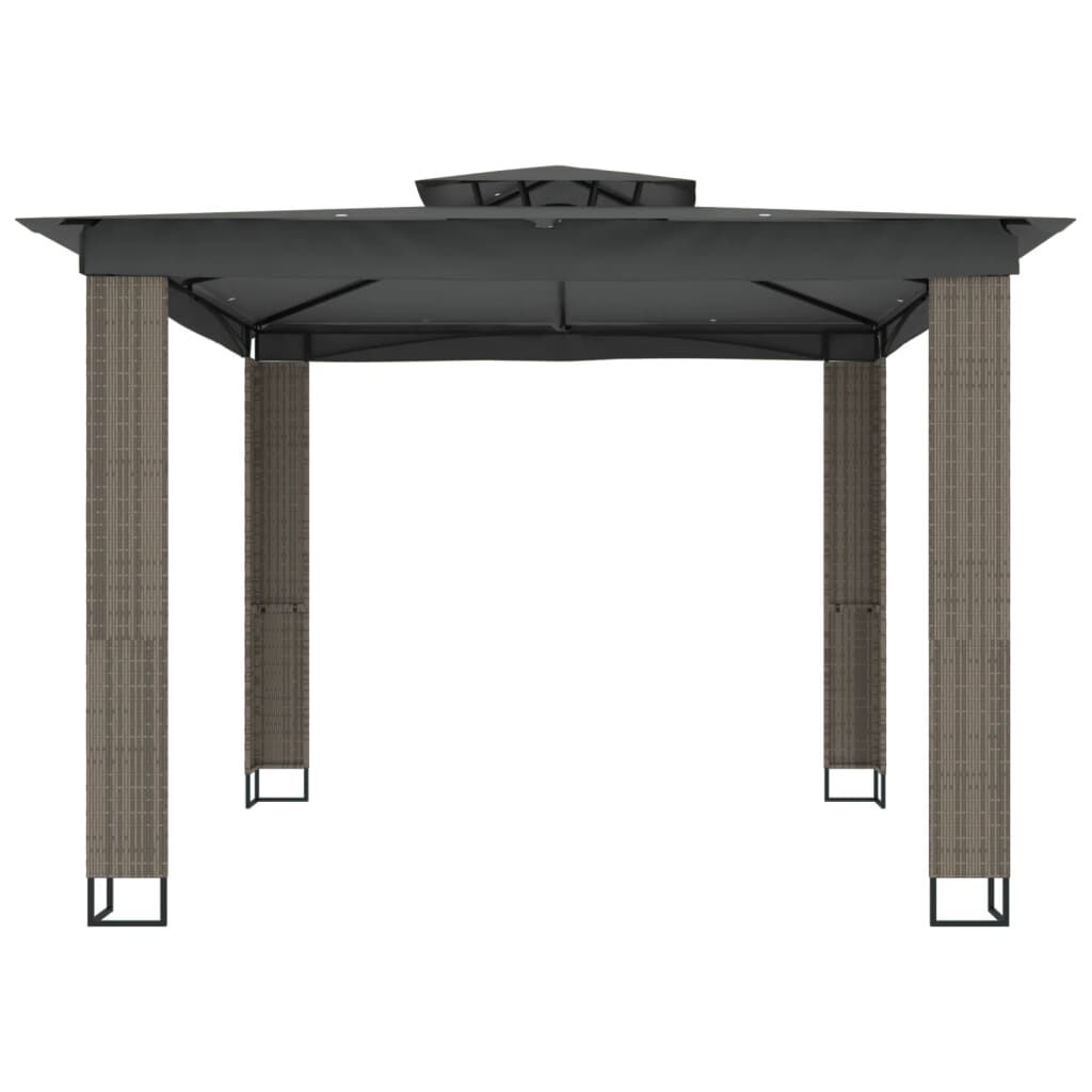 vidaXL Κιόσκι με Διπλή Οροφή Ανθρακί 2,94x2,94 μ. Ατσάλινο