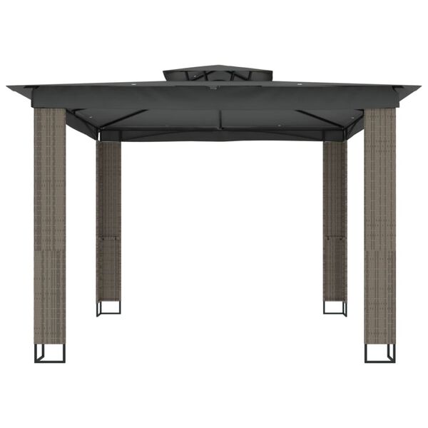 vidaXL Κιόσκι με Διπλή Οροφή Ανθρακί 2,94x2,94 μ. Ατσάλινο