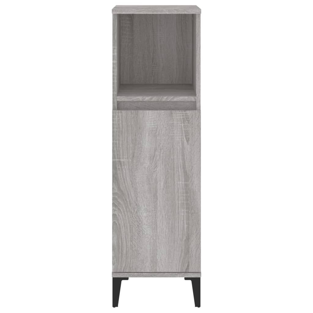 vidaXL Ντουλάπι Μπάνιου Γκρι Sonoma 30x30x100 εκ. Επεξεργασμένο Ξύλο