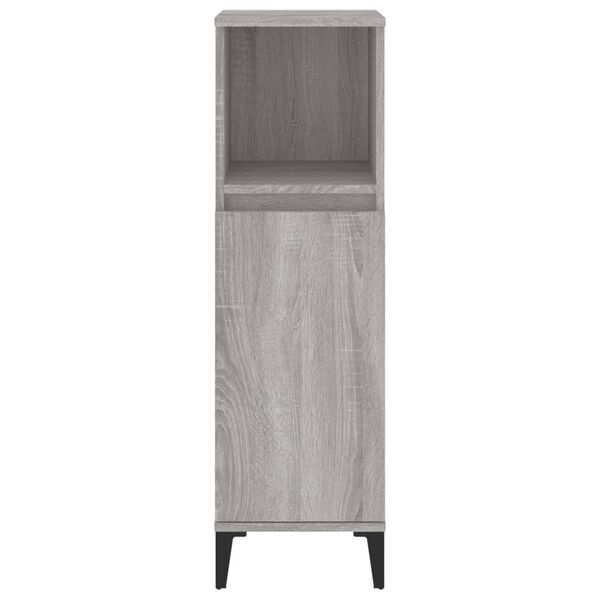 vidaXL Ντουλάπι Μπάνιου Γκρι Sonoma 30x30x100 εκ. Επεξεργασμένο Ξύλο