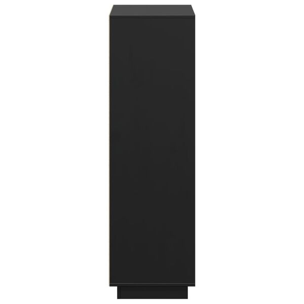 vidaXL Ντουλάπι Ψηλό Μαύρο 110,5x35x117 εκ. από Μασίφ Ξύλο Πεύκου