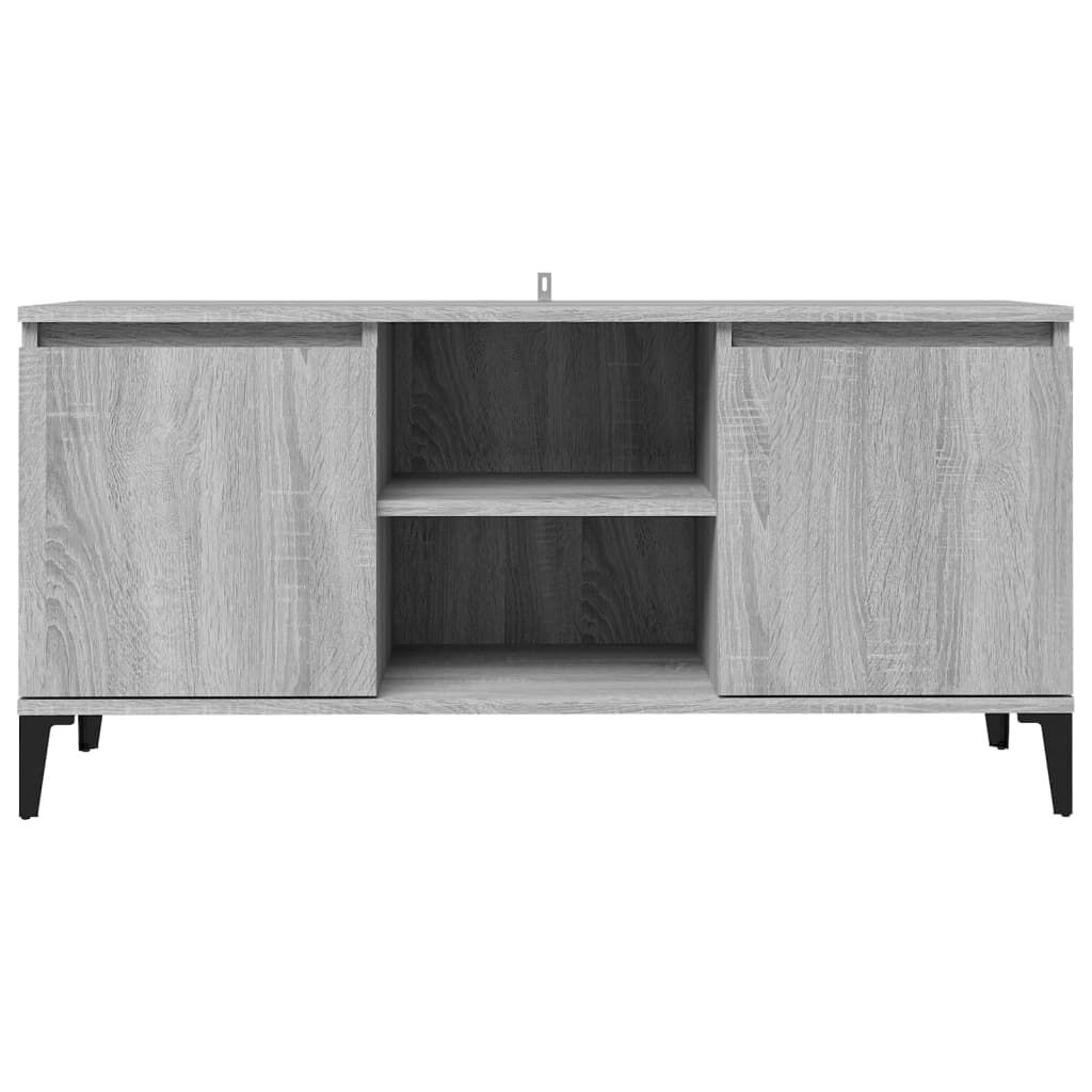 vidaXL Έπιπλο Τηλεόρασης Γκρι Sonoma 103,5x35x50 εκ. Μεταλλικά Πόδια