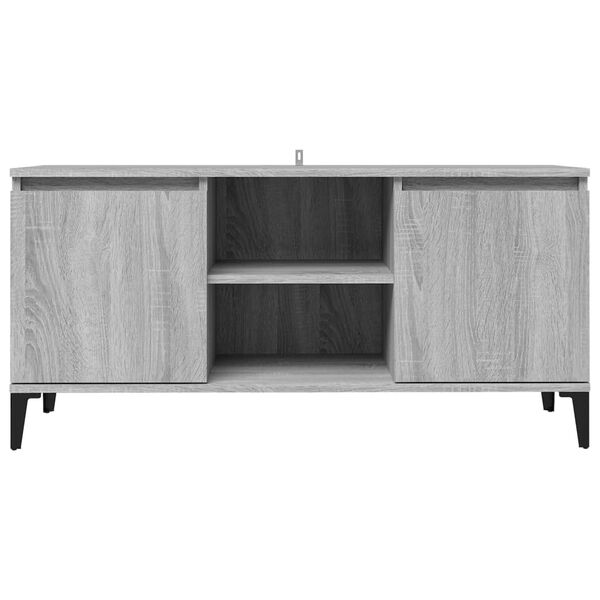 vidaXL Έπιπλο Τηλεόρασης Γκρι Sonoma 103,5x35x50 εκ. Μεταλλικά Πόδια