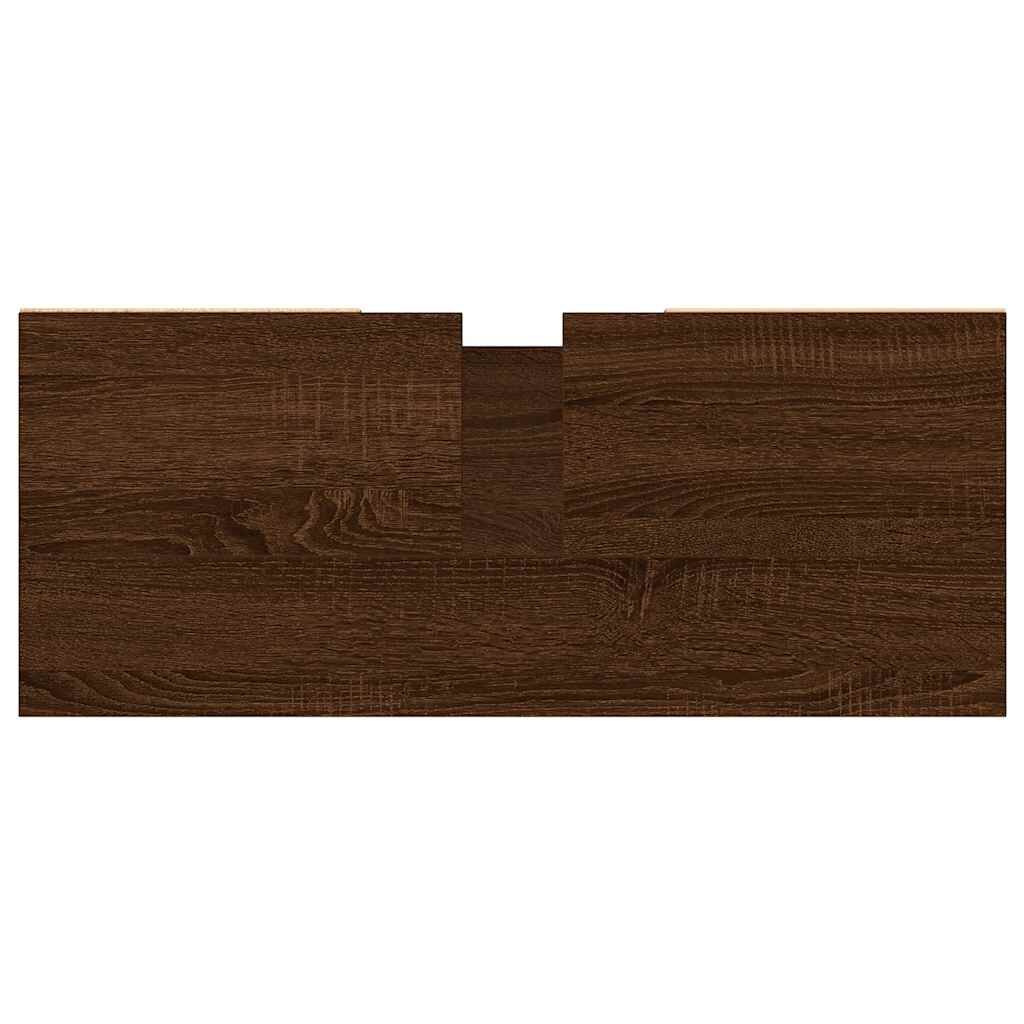 vidaXL Ντουλάπι Μπάνιου Καφέ Δρυς 80 x 33 x 60 εκ. Επεξεργασμένο Ξύλο