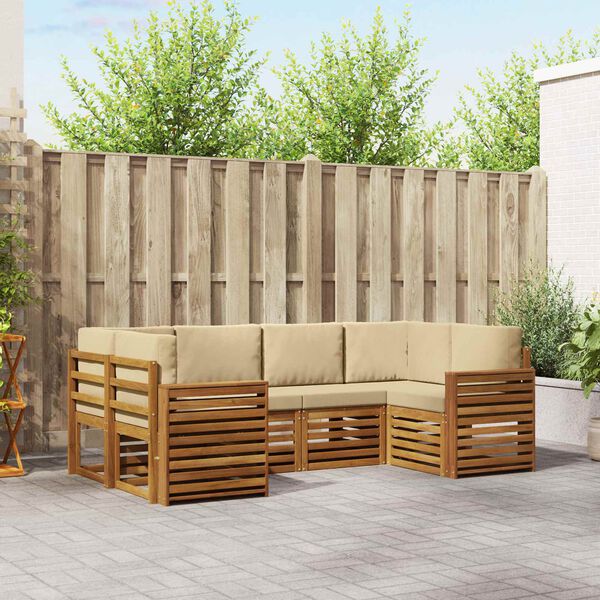 vidaXL &Sigma;&epsilon;&tau; &Kappa;&alpha;&nu;&alpha;&pi;έ 6 pcs &Phi;&upsilon;&sigma;&iota;&kappa;ό &kappa;&alpha;&iota; &Mu;&pi;&epsilon;&zeta; &Sigma;&tau;&epsilon;&rho;&epsilon;ό &Xi;ύ&lambda;&omicron; &Alpha;&kappa;&alpha;&kappa;ί&alpha;&sigmaf;