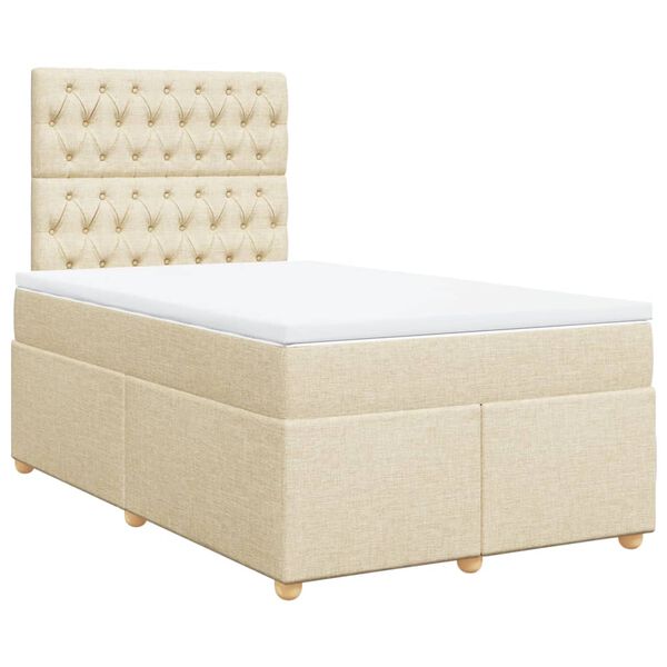 vidaXL &Kappa;&rho;&epsilon;&beta;ά&tau;&iota; Boxspring &mu;&epsilon; &Sigma;&tau;&rho;ώ&mu;&alpha; &Kappa;&rho;&epsilon;&mu; 120x190 &epsilon;&kappa;. &Upsilon;&phi;&alpha;&sigma;&mu;ά&tau;&iota;&nu;&omicron;
