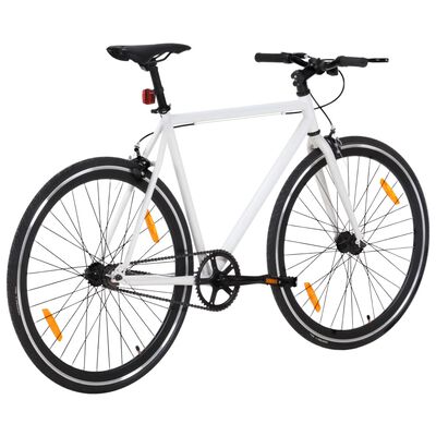 vidaXL Ποδήλατο Μονής Ταχύτητας Λευκό και Μαύρο 700c 59 εκ.