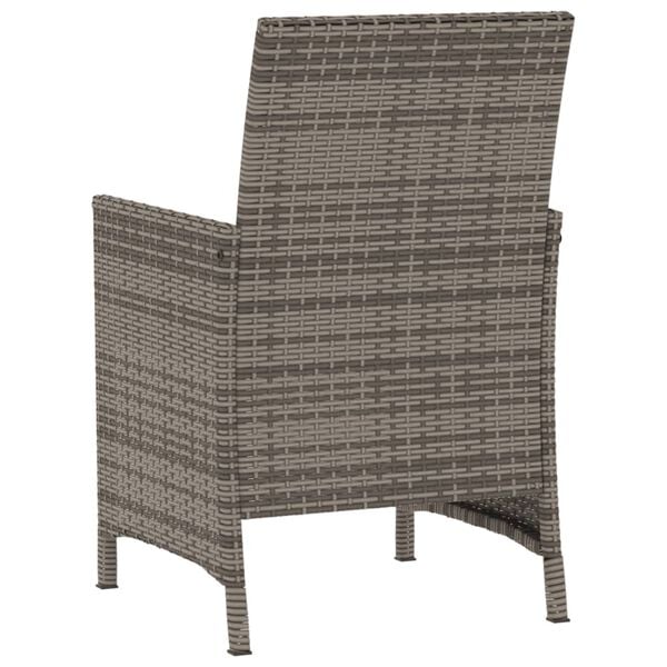 vidaXL Σετ Επίπλων Bistro 3 τεμ Γκρι Συνθετικό Ρατάν με Μαξιλάρια