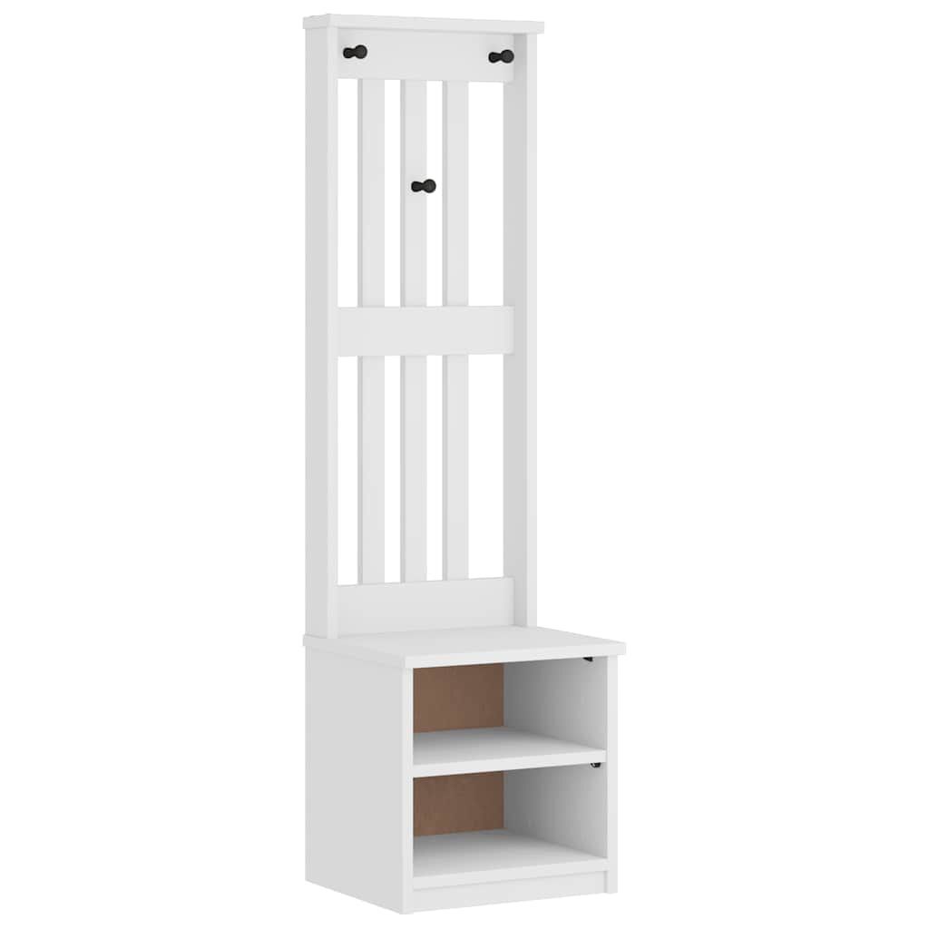 vidaXL Δέντρο χωλ SANDENS Λευκό 45x40x159,5 εκ. Πεύκο μασίφ ξύλο