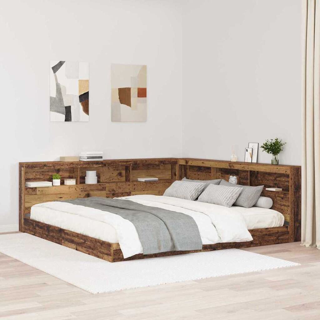vidaXL Κεφαλάρι Αποθήκης με ράφι Παλαιό ξύλο 180 cm Επεξεργασμένο ξύλο