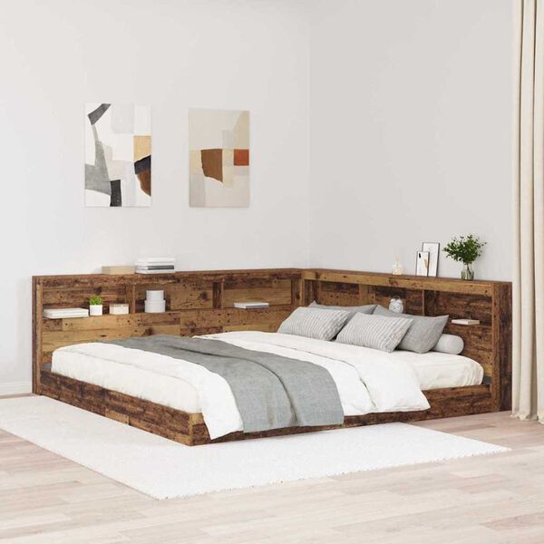 vidaXL Κεφαλάρι Αποθήκης με ράφι Παλαιό ξύλο 180 cm Επεξεργασμένο ξύλο