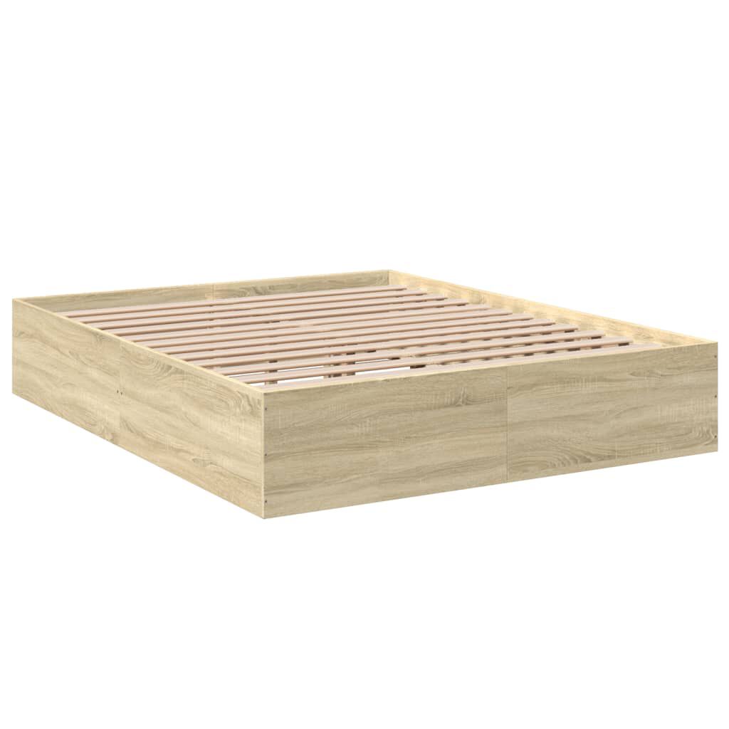 vidaXL Πλαίσιο Κρεβατιού Sonoma Δρυς 150x200 εκ. Επεξεργασμένο Ξύλο