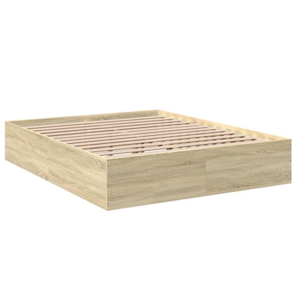 vidaXL Πλαίσιο Κρεβατιού Sonoma Δρυς 150x200 εκ. Επεξεργασμένο Ξύλο