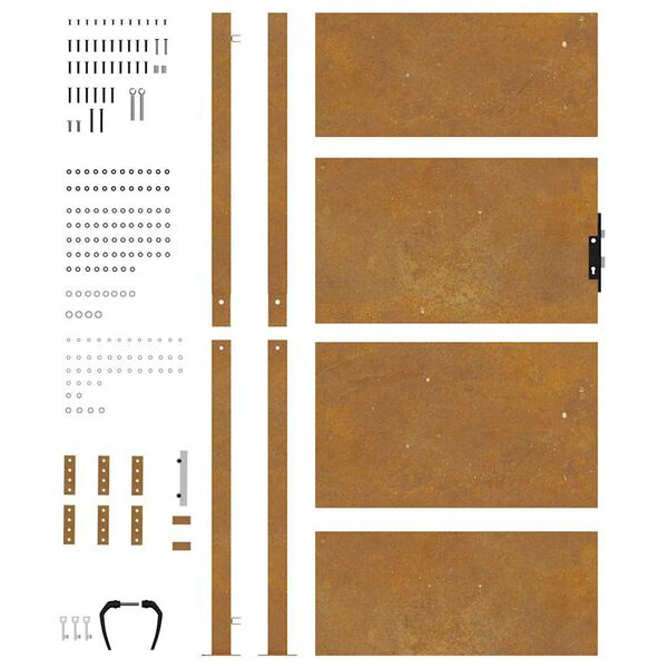 vidaXL Πύλη Κήπου 105 x 180 εκ. από Ατσάλι Corten