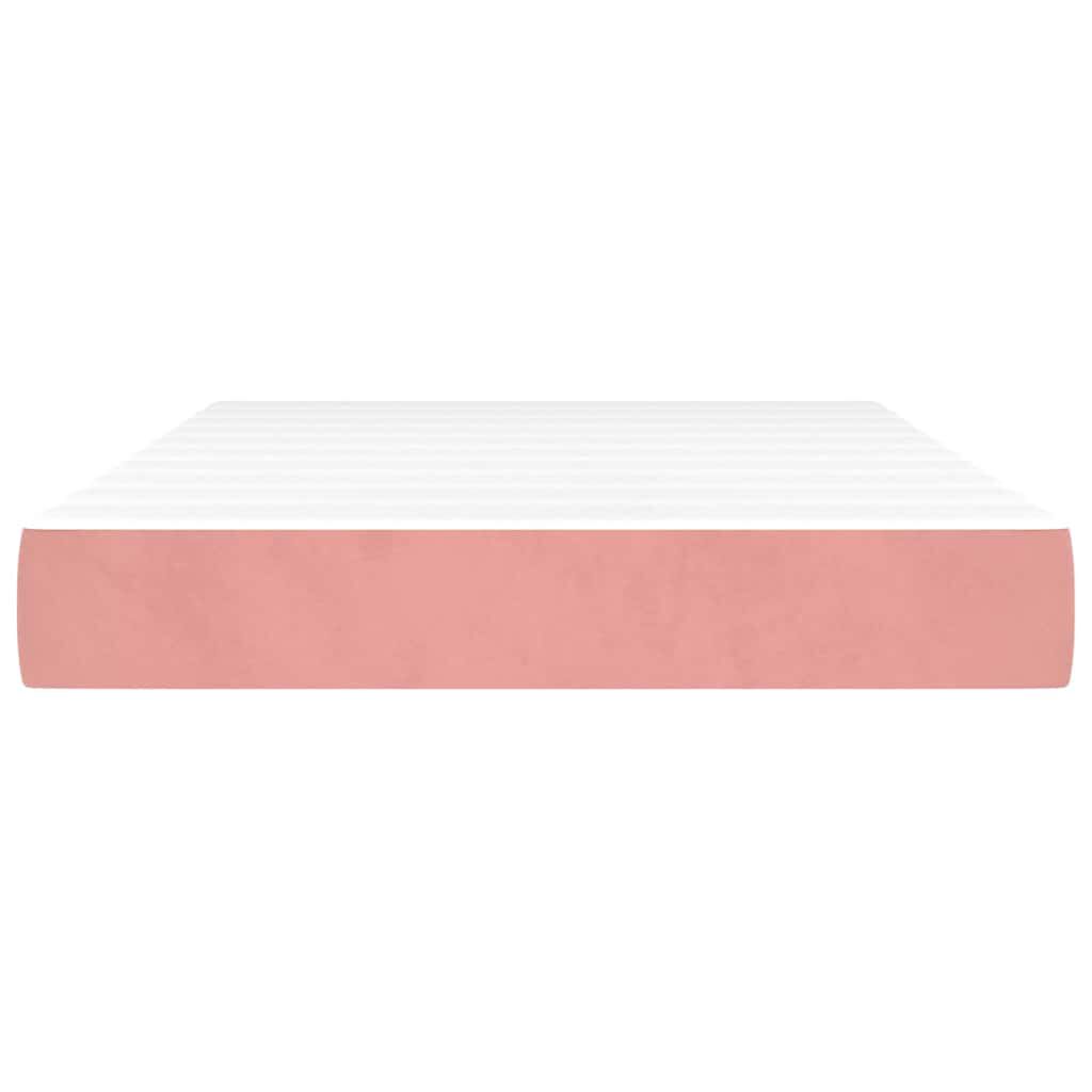 vidaXL Στρώμα με Pocket Springs Ροζ 120x210x20 εκ. Βελούδινο