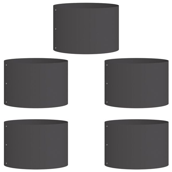 vidaXL Ζαρντινιέρες κήπου 5 pcs Μαύρο 30 x 30 x 20 cm Ατσάλι