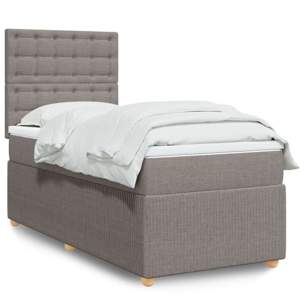 vidaXL &Kappa;&rho;&epsilon;&beta;ά&tau;&iota; Boxspring &mu;&epsilon; &Sigma;&tau;&rho;ώ&mu;&alpha; Taupe 90x190 &epsilon;&kappa;.&Upsilon;&phi;&alpha;&sigma;&mu;ά&tau;&iota;&nu;&omicron;