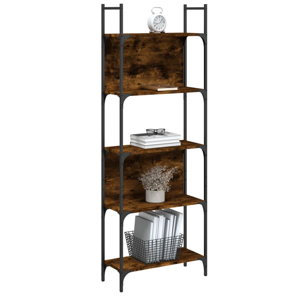 vidaXL Βιβλιοθήκη 5 Επιπέδων Καπν. Δρυς 60,5x24x166,5εκ. Επεξεργ. Ξύλο
