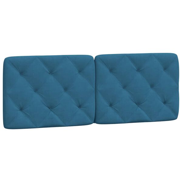 vidaXL Κρεβάτι με Στρώμα Μπλε 120x200 εκ. Βελούδινο