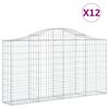 vidaXL Συρματοκιβώτια Τοξωτά 12 τεμ. 200x30x100/120 εκ. Γαλβαν. Ατσάλι